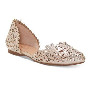 INC Concepts Womens Ballet Flats - Pearl Gold Bling Size 6.5